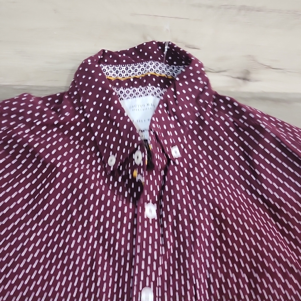 Men's Burgundy Patterned Shirt